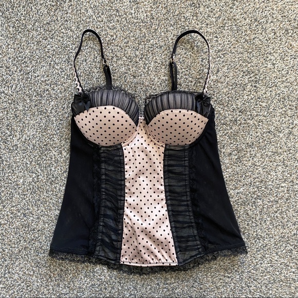 La Senza Pastel Polka Dot Y2K Sheer Corset Top - Picture 2 of 4